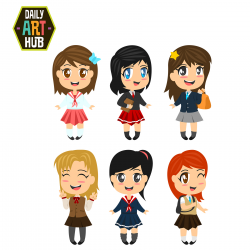 Kawaii girl clipart - Clip Art Library