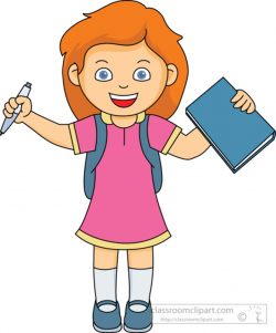 Clipart girl at school - Clip Art Library