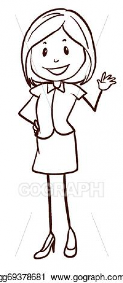 Vector Stock - A simple sketch of an office girl. Clipart ...