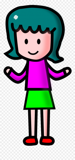 Cartoon Girl Clipart Girl Png - Simple Girl Cartoon Character ...