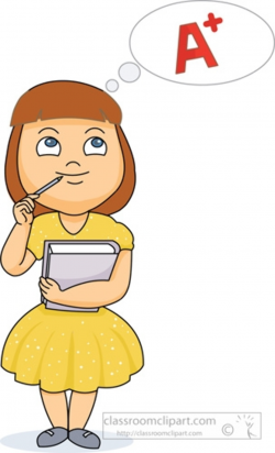 Girl student thinking clipart - WikiClipArt