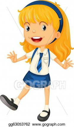 Vector Illustration - A girl in school uniform. EPS Clipart ...