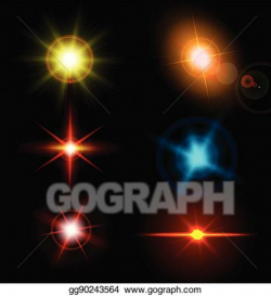 Clip Art Vector - Realistic light glare sparkle, highlight ...