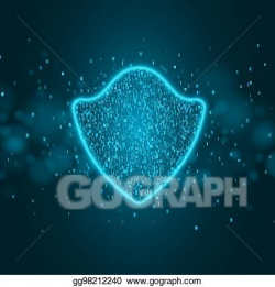 Vector Art - High-tech computer concept. blue glowing neon ...