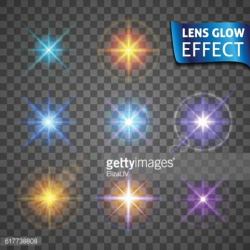 Lens glow effect. Glowing light glare, bright realistic ...