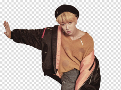 Standing man glaring with right arm on wall transparent ...