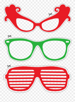 Photo Booth Props Red And Green Glasses Free Printable ...