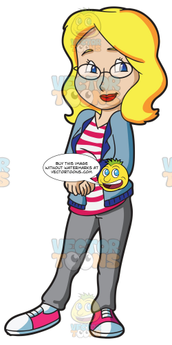 A Blonde Female High School Student Wearing Glasses