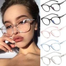 Details about Women Fashion Clear Glasses Frame Vintage Round Eyeglasses  Transparent Optical