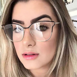 2019 2019 Fashion Transparent Cat\'S Eye Glasses Metal Hollow Frame Women  Spectacle Glasses Literary Style Optical EyeGlasses Frame From Wonderliu,  ...