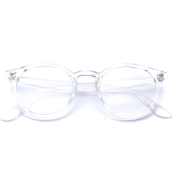 Ainsley Transparent Round Clear Frame Glasses - Clear ...