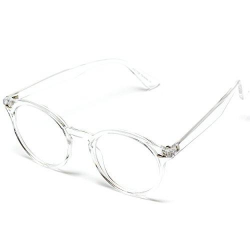 Vintage Transparent Clear Frame Round Hipster Glasses Clear