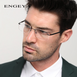 US $12.67 40% OFF|Optical Clear Rimless Frame Transparent Glasses Myopia  Computer Eyeglasses Men Prescription Eyewear Spectacles Unique  Hinge#8028-in ...