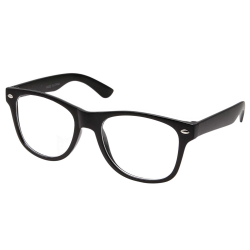 Amazon.com: Retro NERD Geek Oversized BLACK Framed Clear ...