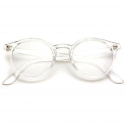 Ainsley Transparent Round Clear Frame Glasses - Clear ...