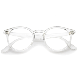 Modern Round Dapper Transparent Clear Lens Glasses - zeroUV