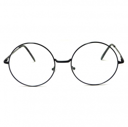 OVERSIZED Super Large XL Round Metal Frame Circle Clear Lens Eye Glasses