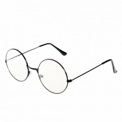 New man Woman Retro Large Round Glasses Transparent Metal eyeglass frame  Black Silver Gold spectacles Eyeglasses 3 Colors
