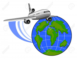 Airplane Globe Clipart