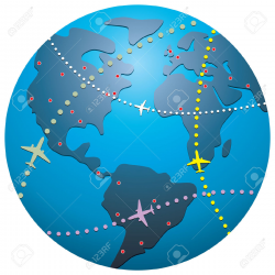Clipart globe with plane - Clip Art Library