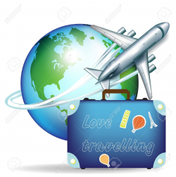 Airplane Globe Clipart