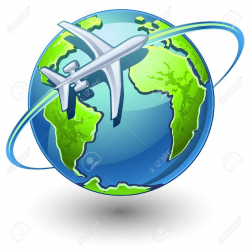 Airplane Globe Clipart