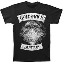 Godsmack Men\'s Burning Skull Boston Tee T-shirt XX-Large Black