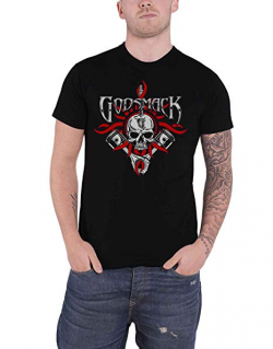Godsmack T Shirt Chrome Pistons Band Logo Official Mens Black
