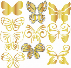 Gold Butterflies clipart, Gold clip art, Digital Clipart Butterf
