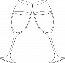 Toast Clipart Gold Champagne - Wine Glass Clipart White ...