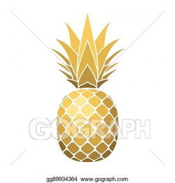 EPS Vector - Pineapple gold icon. Stock Clipart Illustration ...