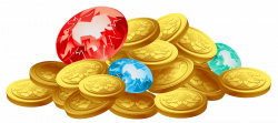 Gold Coins and Diamonds Treasure PNG Clipart Image ...