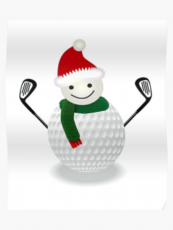 Golf Ball Snowman Funny Christmas T-shirt Golf lover | Poster