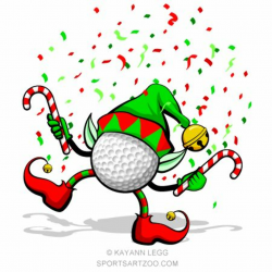 Dancing Golf Ball Elf Golf Ball Christmas Wreath ...