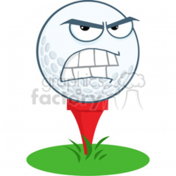 5708 Royalty Free Clip Art Angry Golf Ball Over Tee clipart. Royalty-free  clipart # 388844
