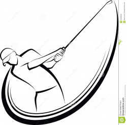 golf clipart | Vector illustration of a stylized golfer in mid-swing ...