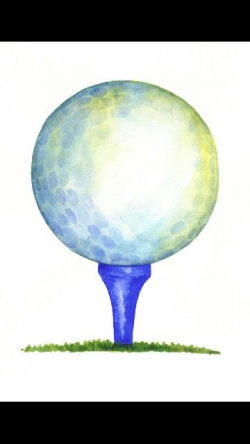 Watercolor golf ball and tee | Art | Golf drawing, Golf painting ...