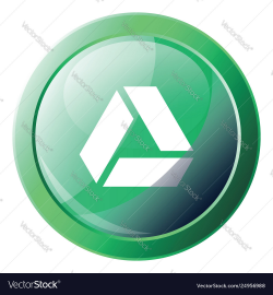 Google drive green logo button with a round frame
