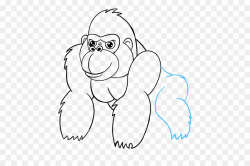 Easy Gorilla Draw PNG Drawing Ape Clipart download - 678 ...