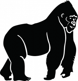 Silhouette Ape Gorilla Animal Jungle Zoo Symbol Silhouette ...