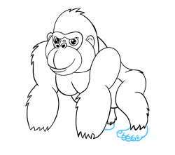 Simple gorilla drawing clipart images gallery for free ...