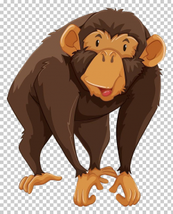 Gibbon Monkey Chimpanzee Illustration, Standing gorilla PNG ...