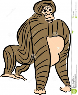 standing gorilla - Original art for sale.