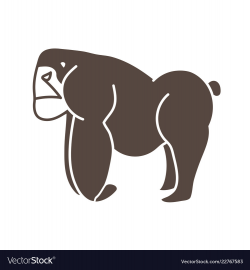 Gorilla king kong standing side view