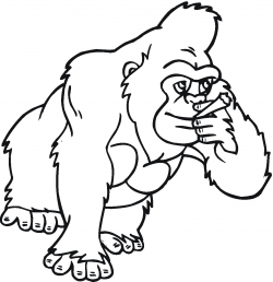 Best Gorilla Clipart Black and White #29893 - Clipartion.com