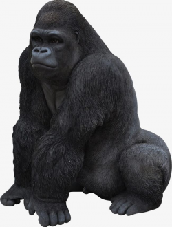 The Strong Black Gorilla Sitting PNG, Clipart, Animal ...
