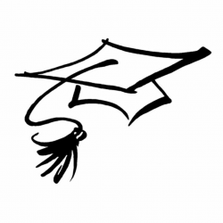 Graduation Cap Outline | grad potluck | Graduation cap clipart ...