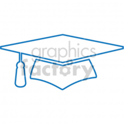 blue graduation cap outline vector icon . Royalty-free icon # 407073