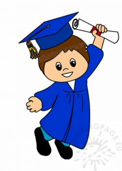 Happy boy after graduation clipart – Coloring Page