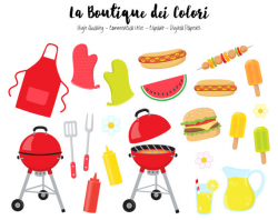 BBQ Clipart, Cute Digital illustrations PNG, Summer Barbeque ...